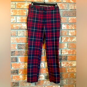 Zara Basic Red & Navy Plaid Women’s Pants Size S
